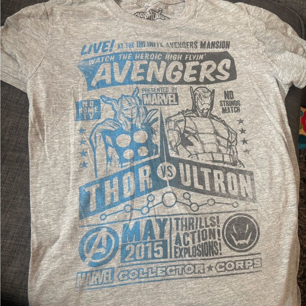 Marvel Avengers Thor and Ultron Gray T-Shirt